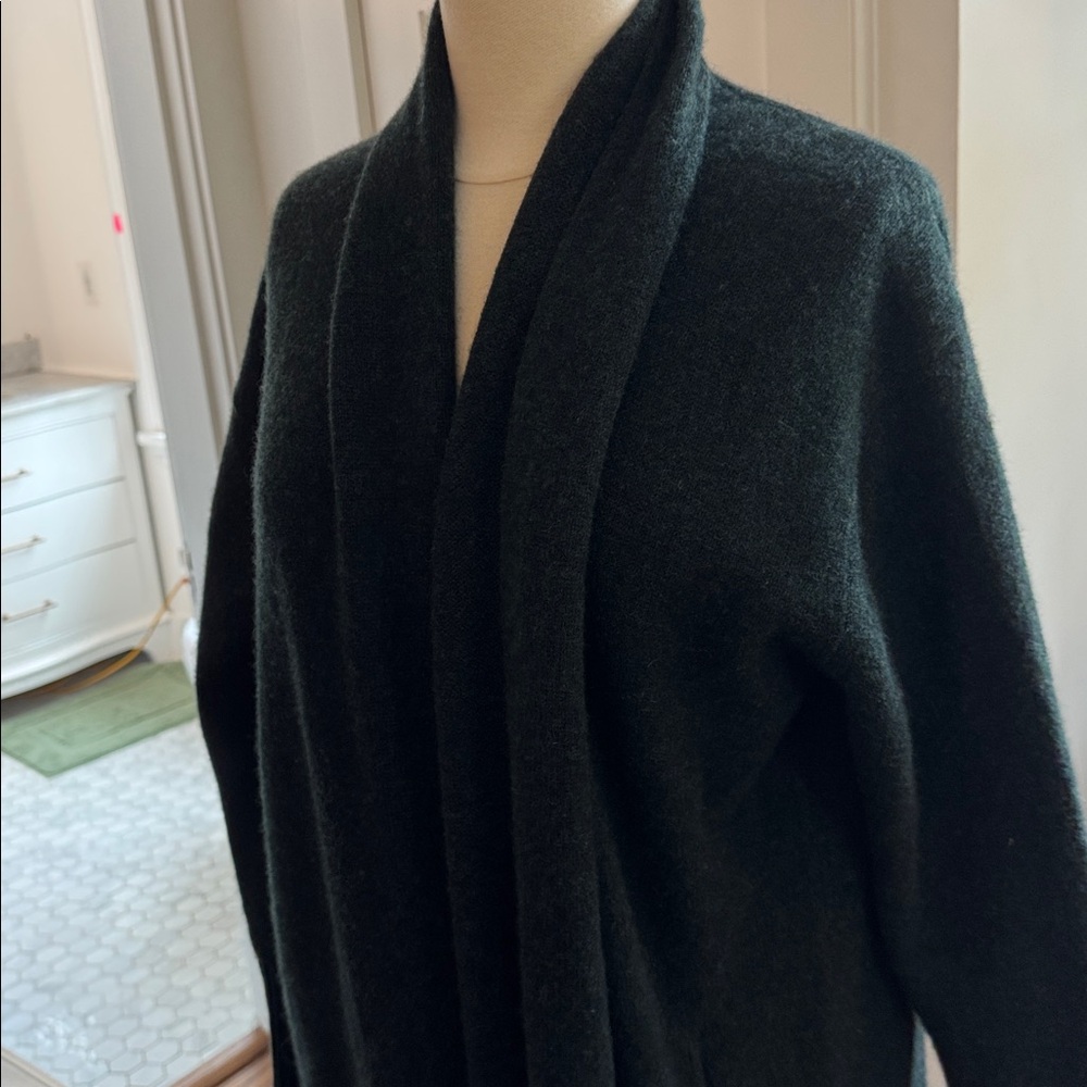 EUC - Dark Green Open Front Cardigan - Picture 2 of 4